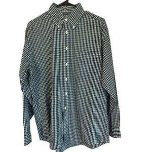 Brooks Brothers 346 Mens Button Up Shirt Medium Green Blue Plaid Check LN Note!
